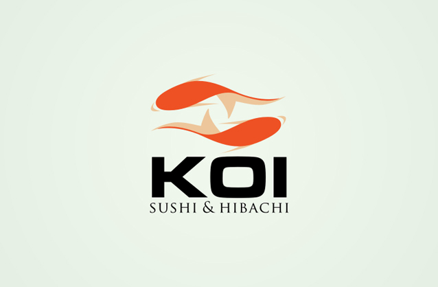 Modern style japanese restaurant, Koi logo