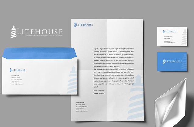 IT Application solutions logo design, Lighthouse logo